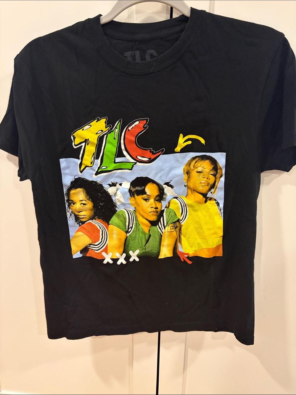 TLC Black Tee with Colorful Group Graphic